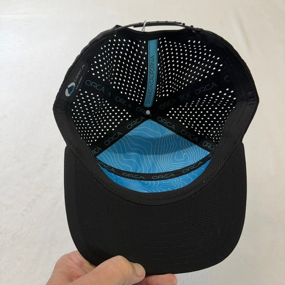 NWT ORCA Signature Men's Black/Blue Snapback Ballball Cap - Picture 4 of 8